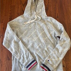 Champion Light Gray Logo Hoodie